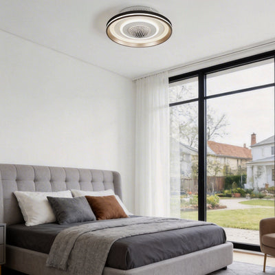 Bladeless Ceiling Fan with Lighting Round LED Invisible Light