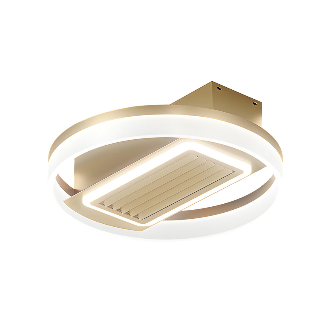 Modern bladeless fan lamp with energy-efficient LED lighting, designed for comfort and style in any room.