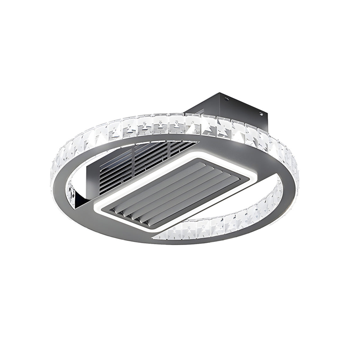 A white bladeless fan lamp with a clean and functional design, perfect for any modern space.