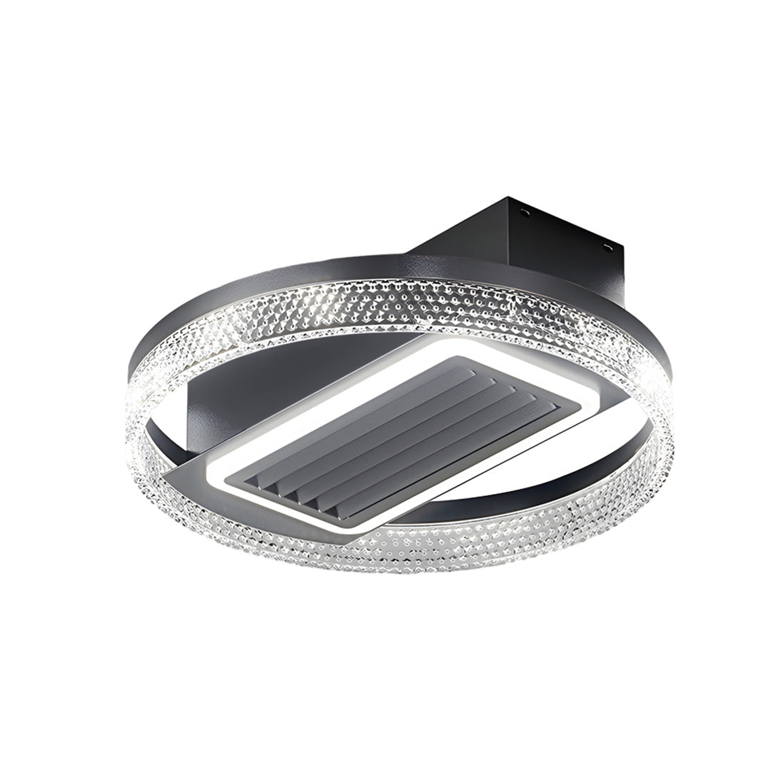 Close-up of a bladeless fan lamp with adjustable features, ideal for creating a peaceful atmosphere.