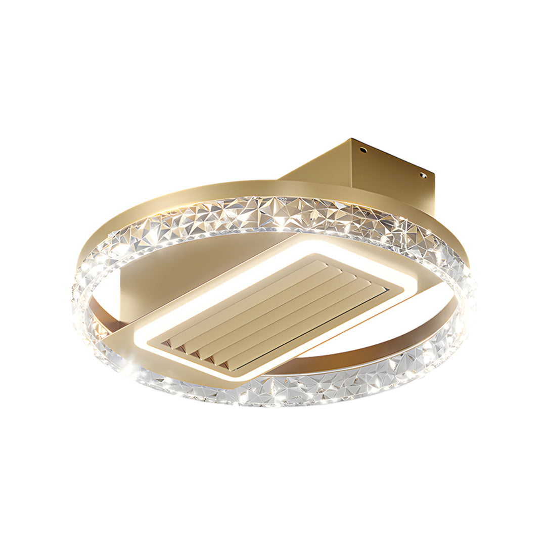 A minimalist bladeless fan lamp, offering clean lines and efficient airflow in a modern living space.