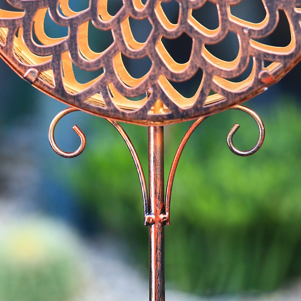 Bohemian Solar Hollow Drum Light LED Metal Outdoor Garden Lamp