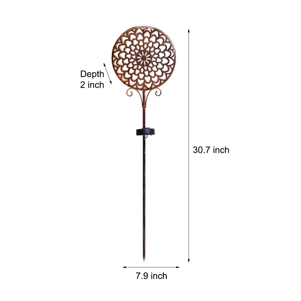 Bohemian Solar Hollow Drum Light LED Metal Outdoor Garden Lamp