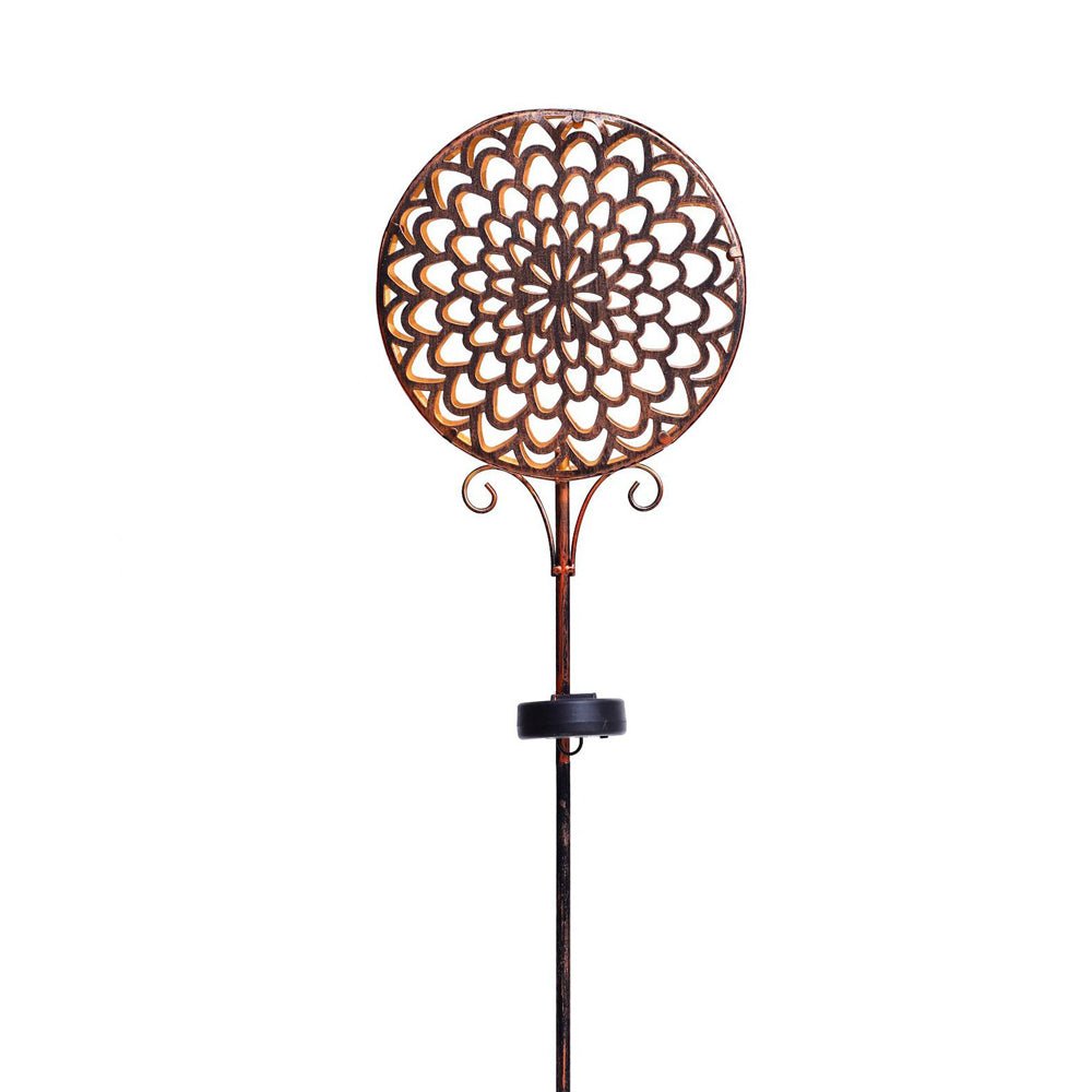 Bohemian Solar Hollow Drum Light LED Metal Outdoor Garden Lamp