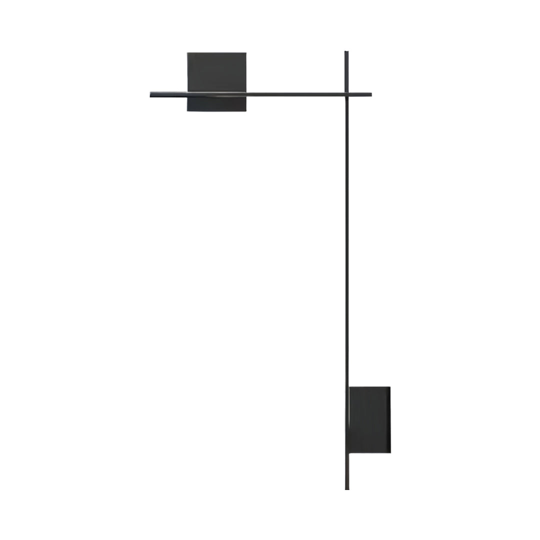 Bold decor wall lights with large black rectangular panels creating dramatic shadow effects