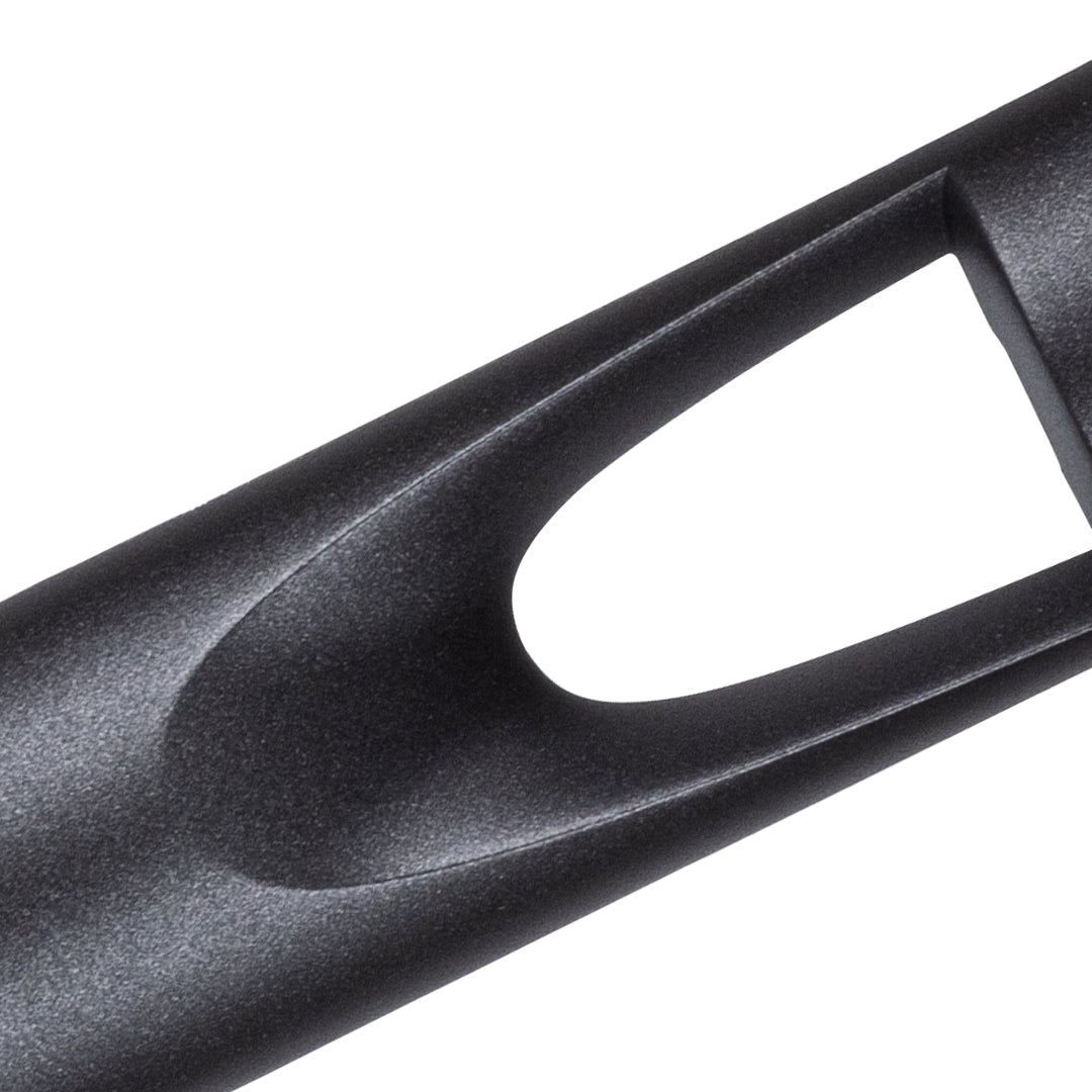 Detailed macro view of bollard light cutout showing precise engineering and LED positioning