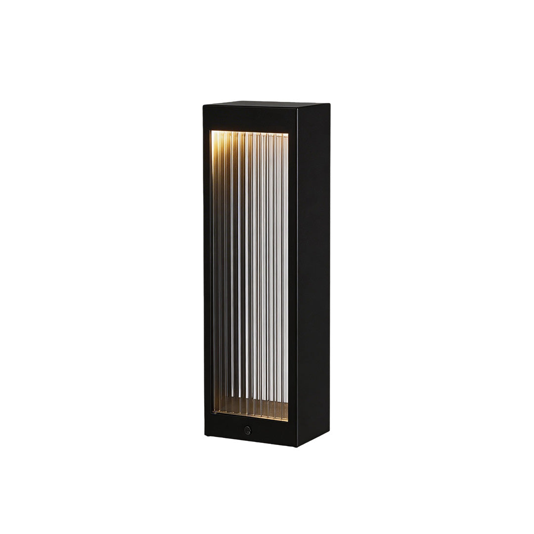 Bollard garden lights with a modern rectangular design, providing ambient lighting.
