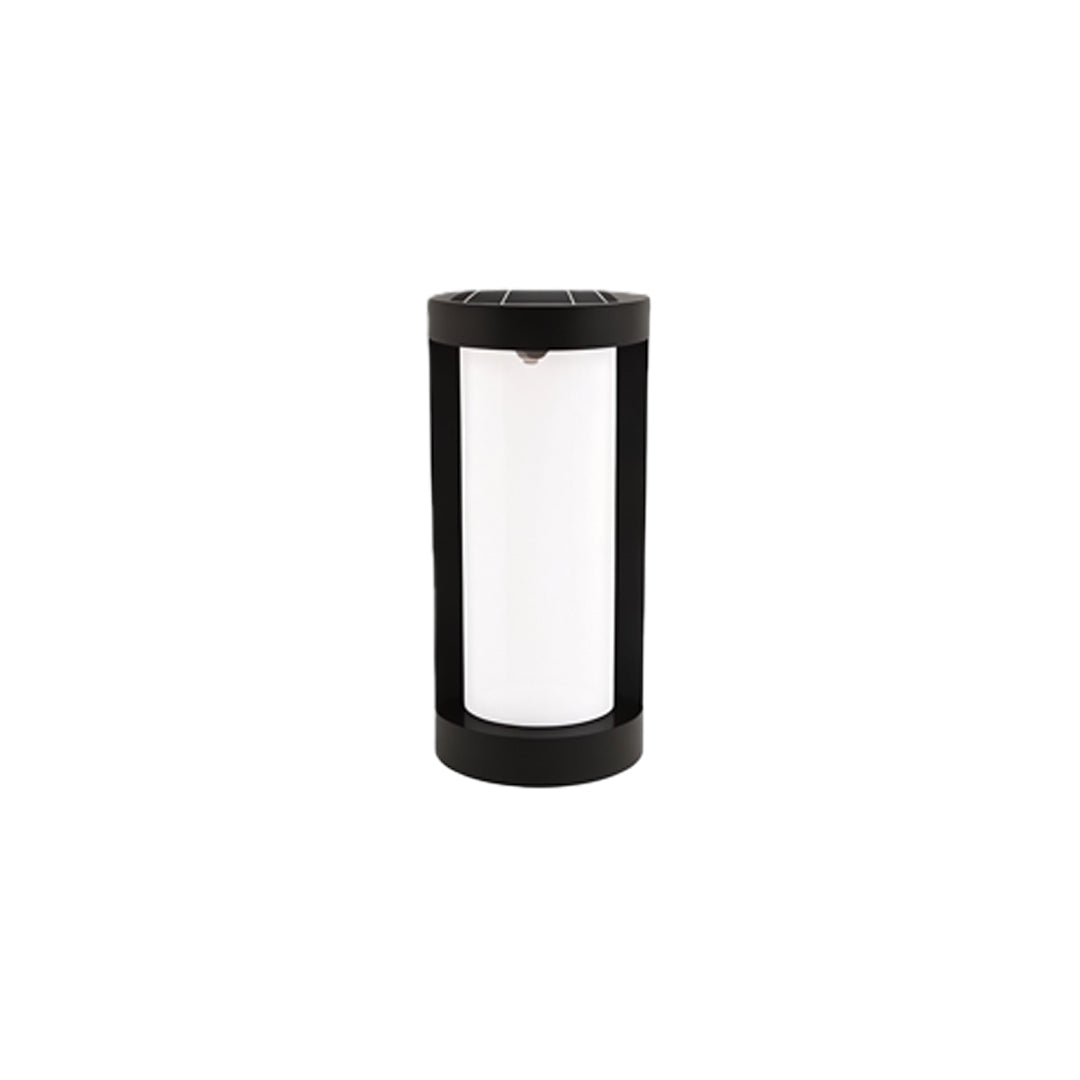 Top view of a bollard landscape light showcasing its solar panel for eco-friendly outdoor lighting.