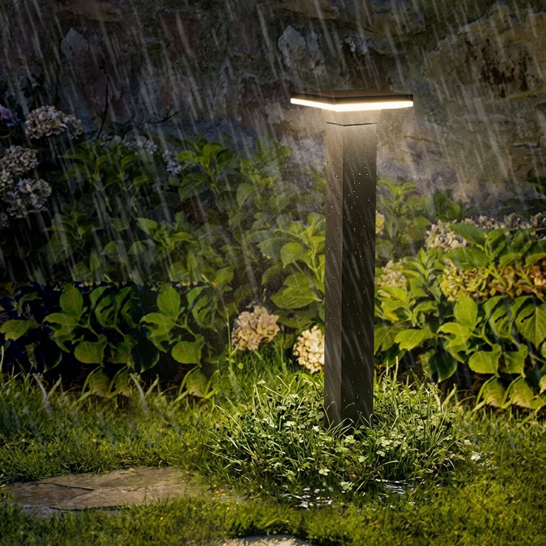 Round and square bollard pathway lights create a modern, elegant look while delivering bright, even LED illumination outdoors.