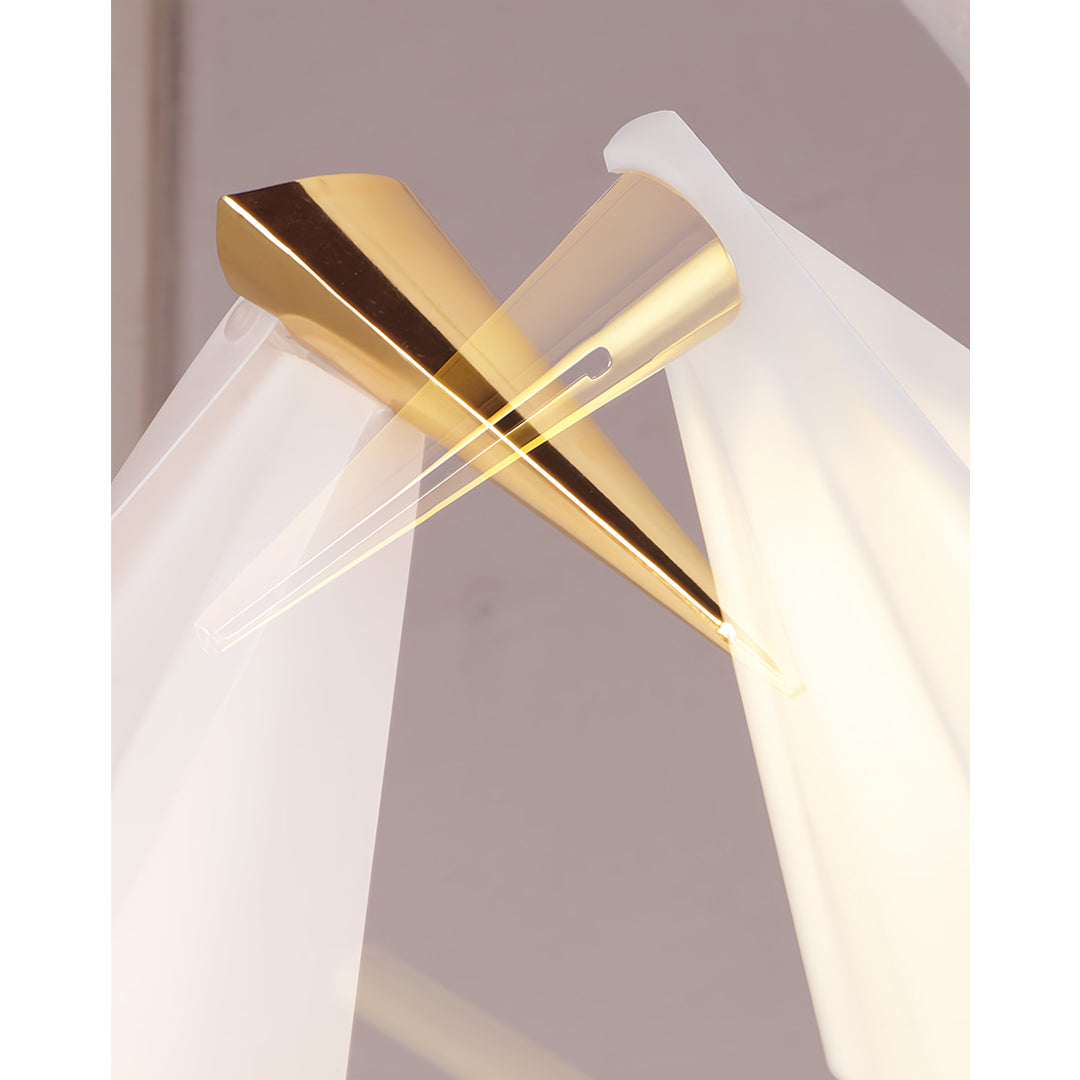 Luxury bird wall light featuring brass finish crane with integrated LED strip