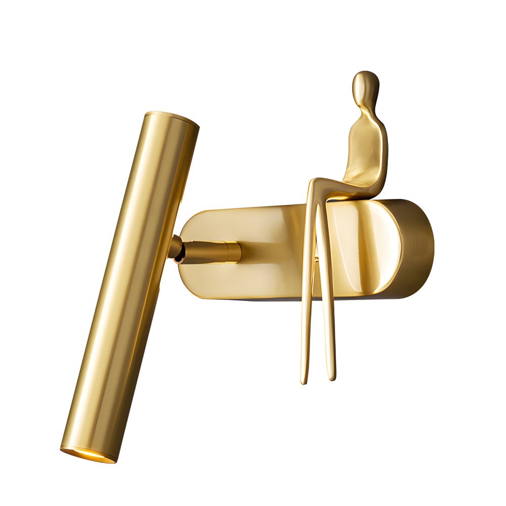 Brass Villain Wall Lamp - 1 - Light Slender Adjustable LED Wall Spotlight