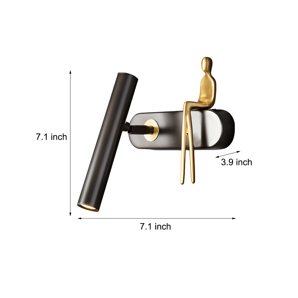 Brass Villain Wall Lamp - 1 - Light Slender Adjustable LED Wall Spotlight