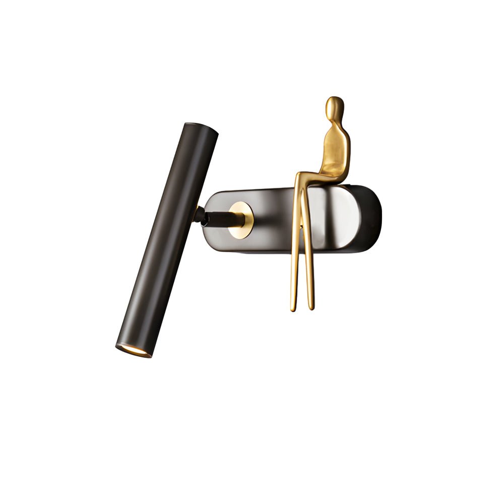 Brass Villain Wall Lamp - 1 - Light Slender Adjustable LED Wall Spotlight