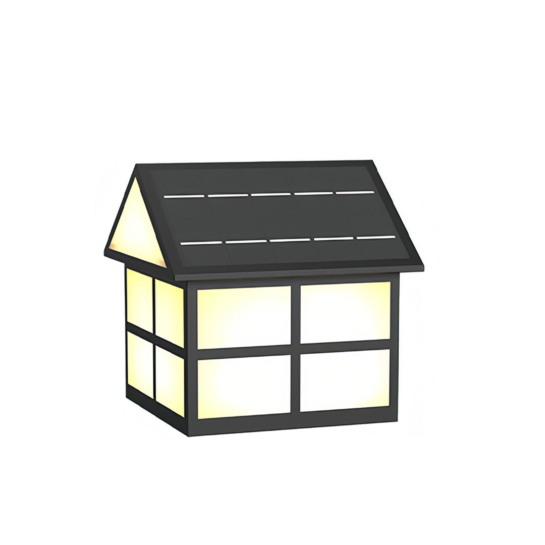 Bright warm outdoor gate pillar top lights with reinforced grid housing designed for durability and stability.