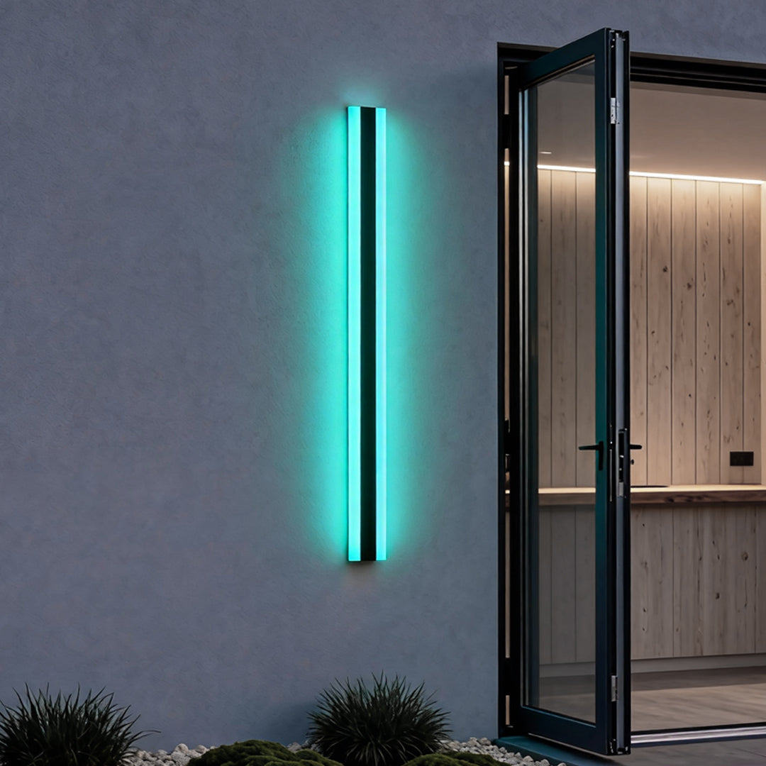 Create a cozy or vibrant atmosphere with RGB wall light modern linear waterproof LED metal light, adjustable for any mood.