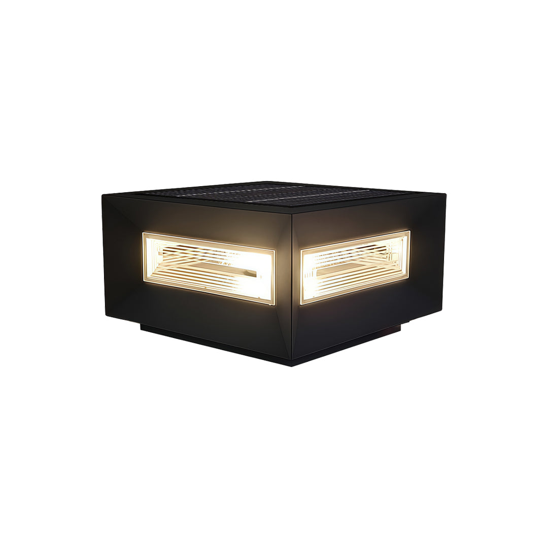Bring modern charm to your exterior with square pillar lights modern cube frame solar fence lights, eco-friendly solar design.