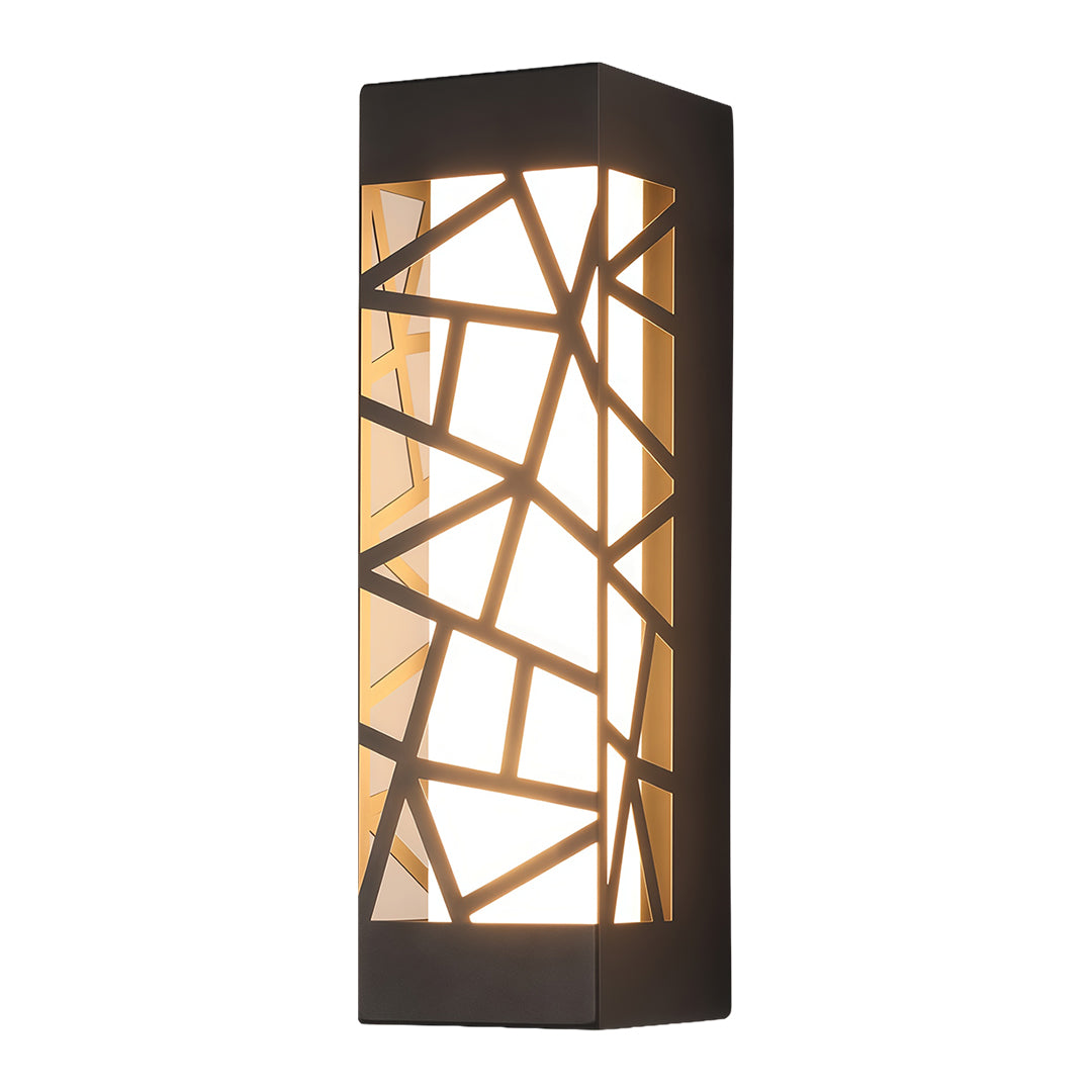 Modern luxury chandeliers style outdoor wall mount lights featuring bronze with geometric design