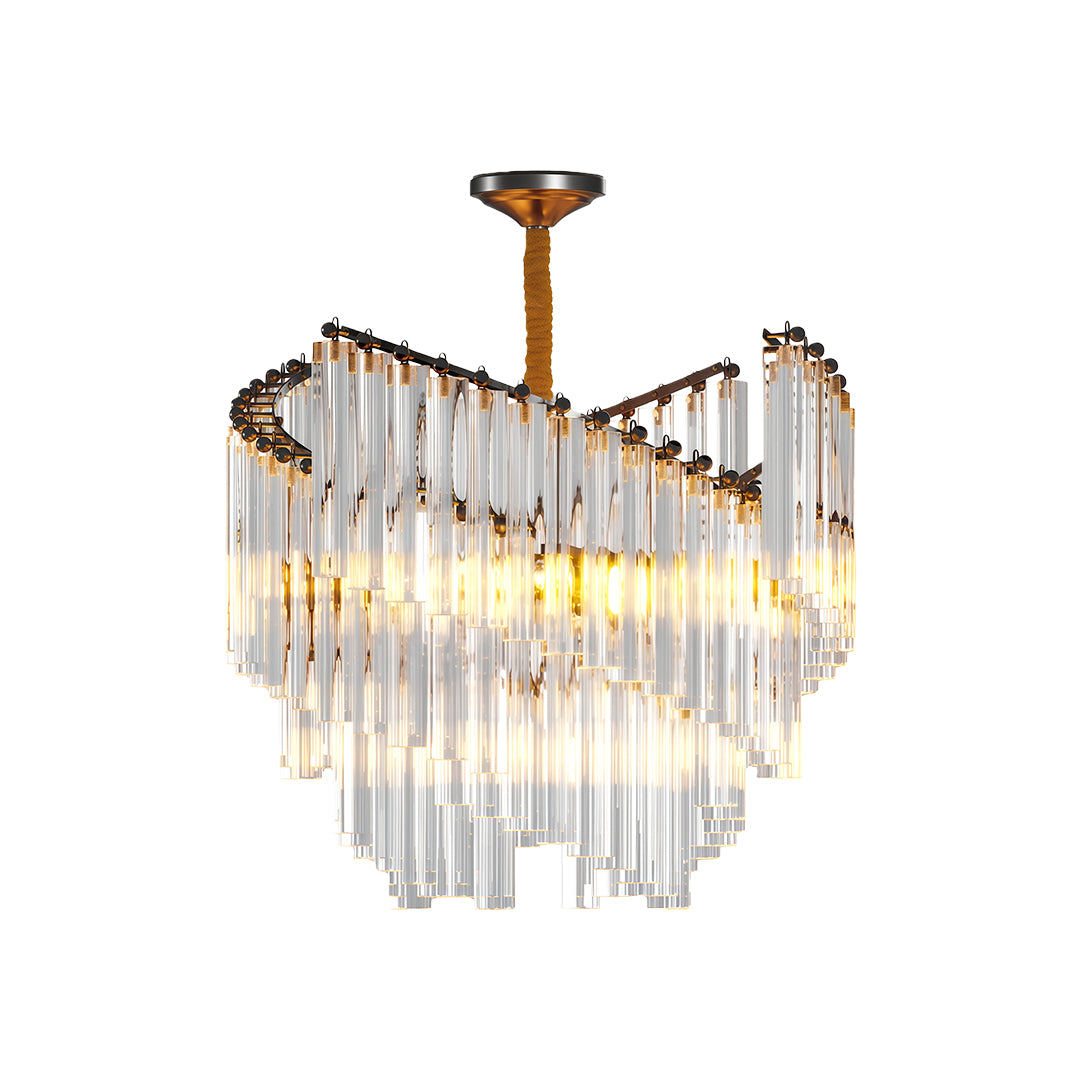 Modern luxury chandeliers inspired contemporary wall sconce lighting in bronze with layered crystals