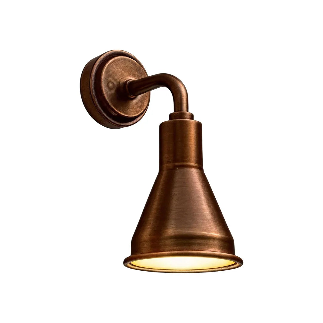 Bronze wall sconces outdoor lighting with vintage-inspired metal shade.