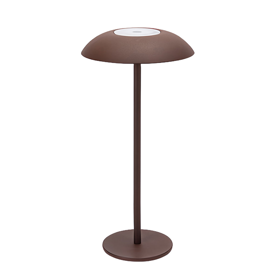 Designer small black pendant light with warm brown finish and sophisticated table lamp profile