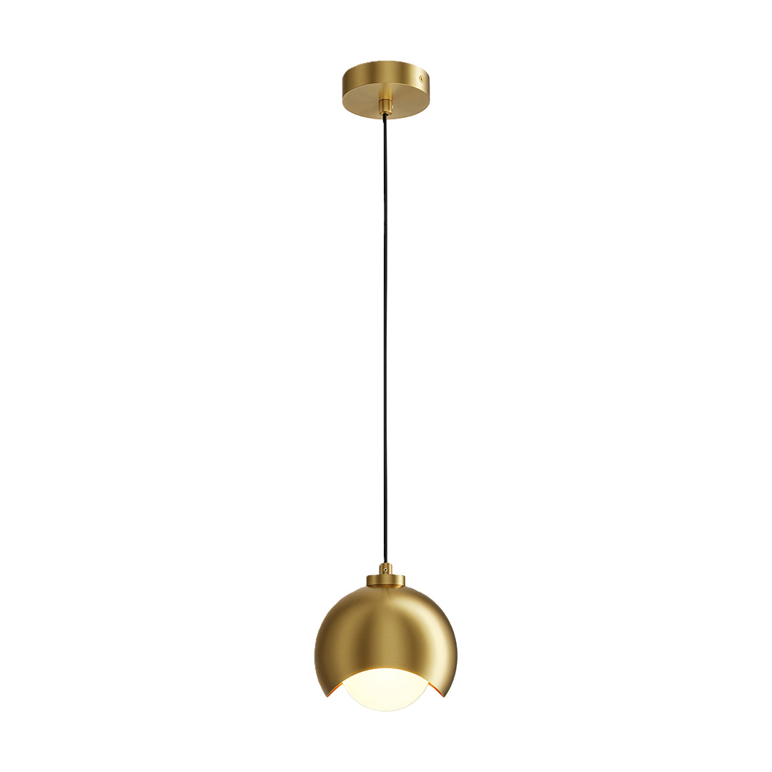 Modern luxury chandeliers style glass pendant light fixture with brushed brass and globe shade