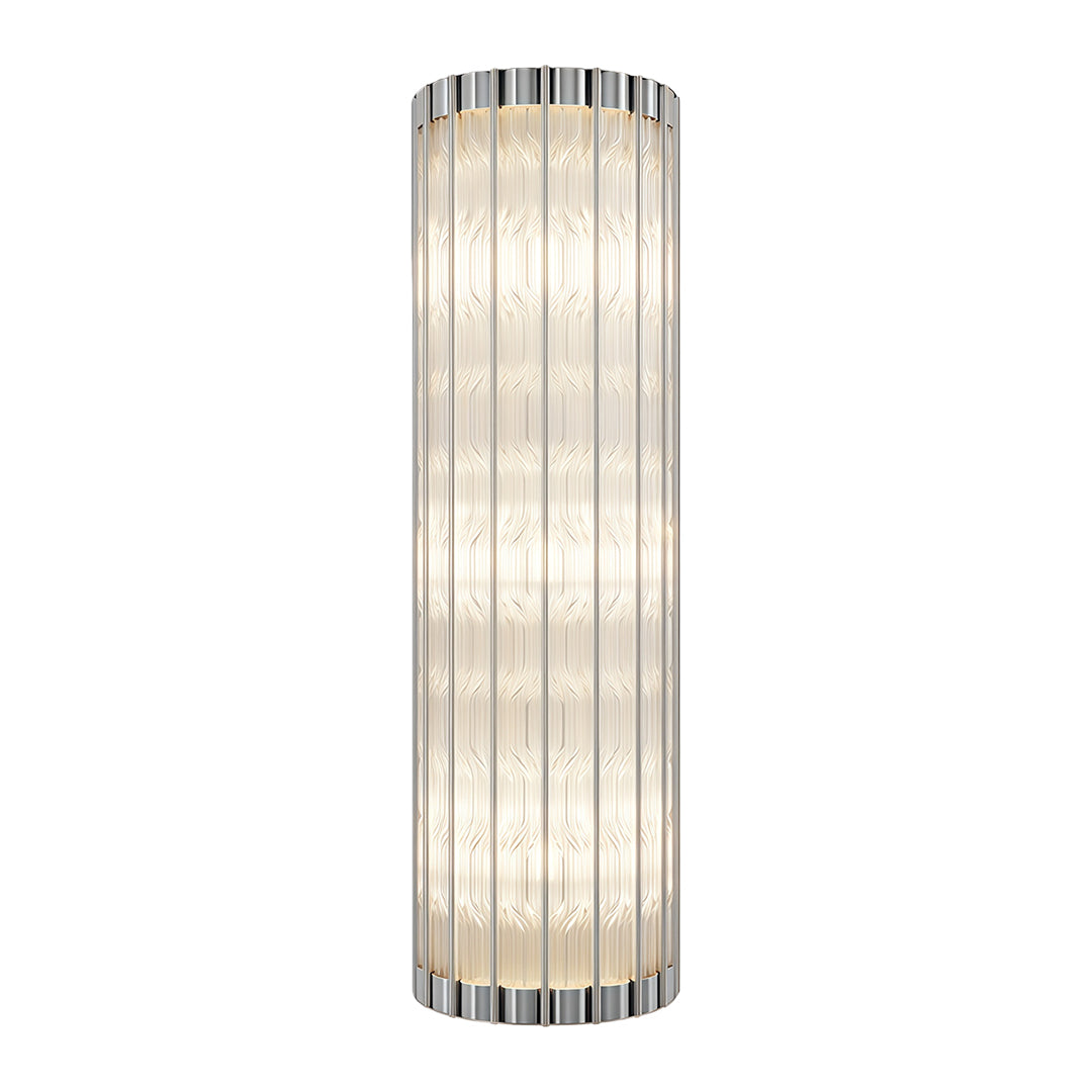 Modern luxury linear wall light style wall mounted hanging light in brushed nickel with crystals.