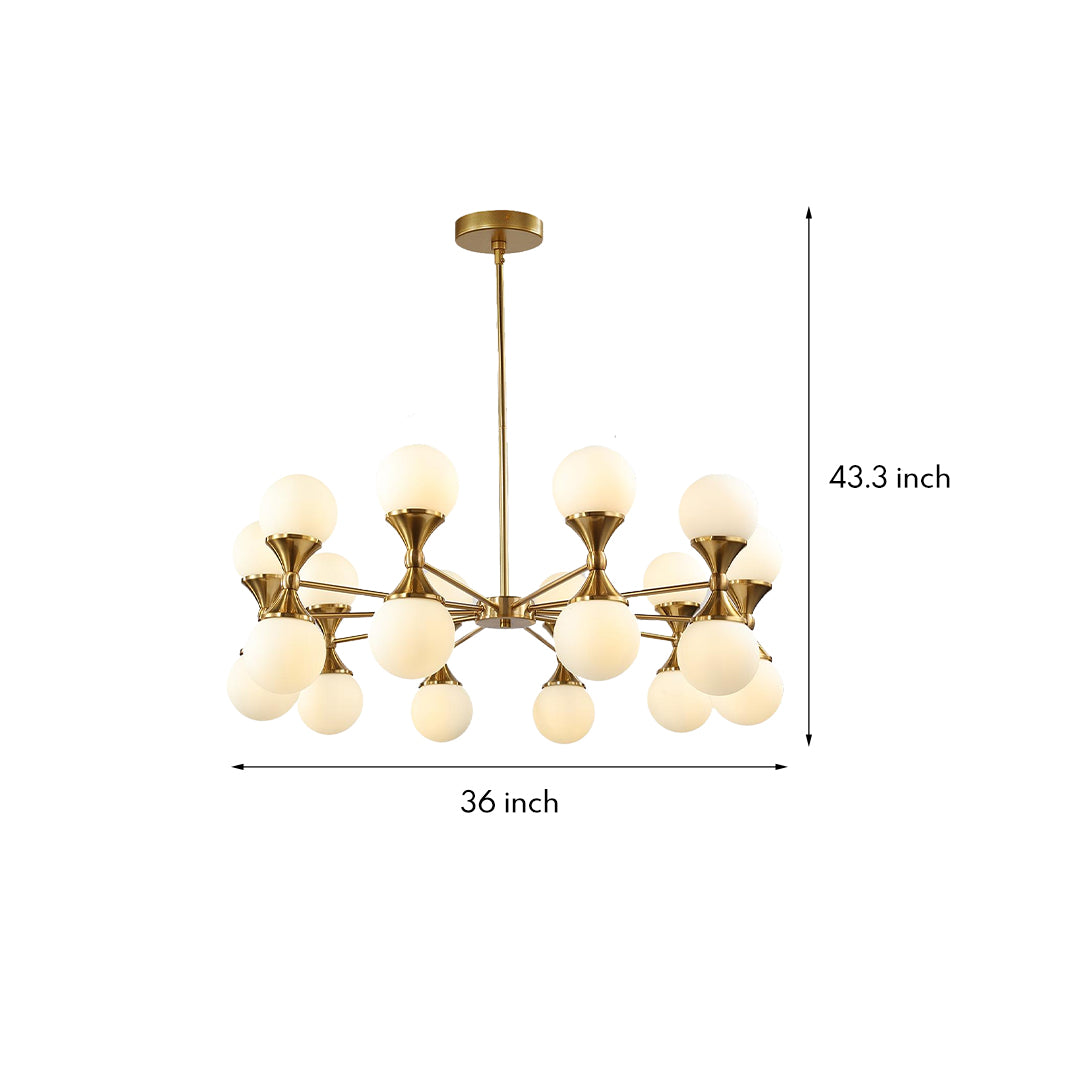 Bubble Glass Chandeliers Dimensions: 36 inches wide, 43.3 inches high