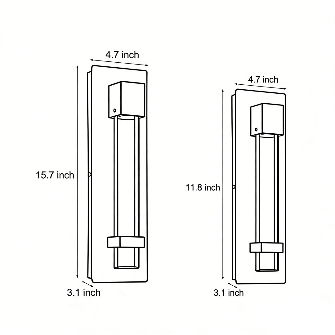 Bubble wall sconce size diagram showing dimensions and mounting design for modern architectural lighting.