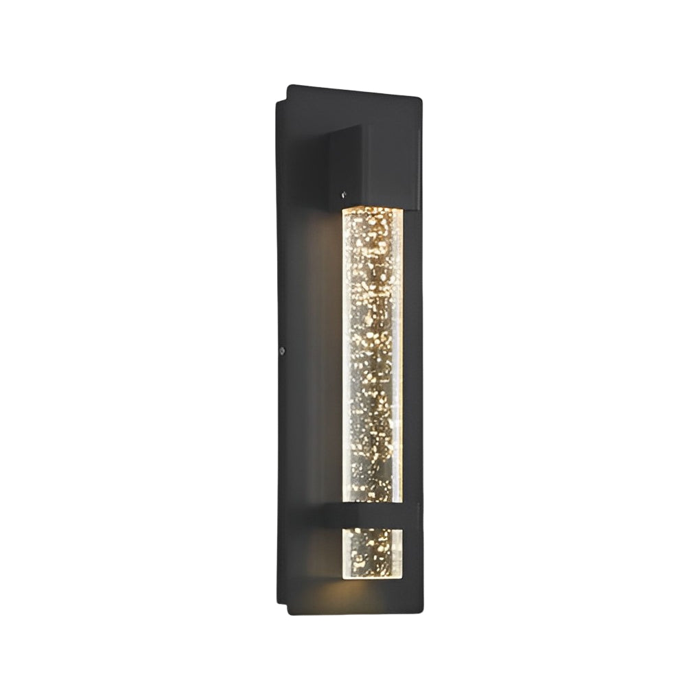 Single bubble wall sconce product displayed on white background with sleek rectangular black frame.