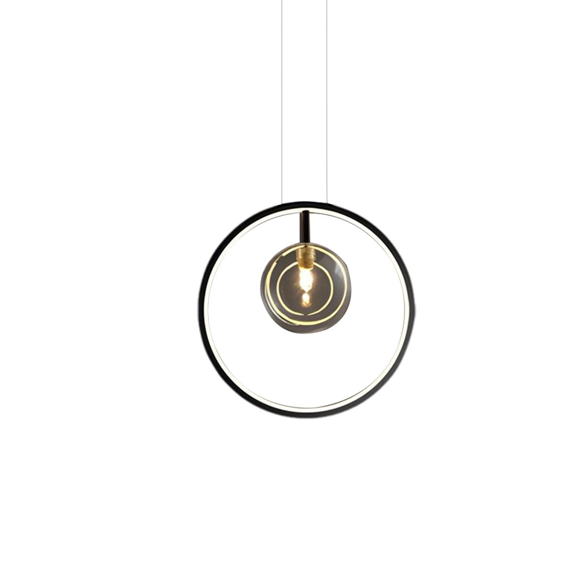 Bubi Black Pendant Light Glass Bubbles LED for Dining Room