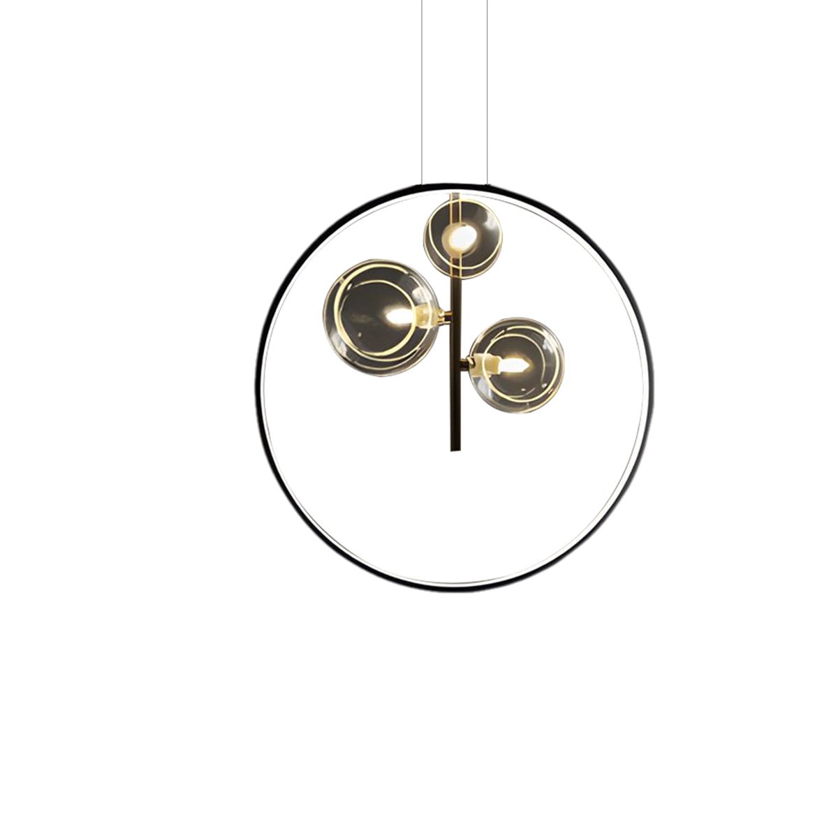 Bubi Black Pendant Light Glass Bubbles LED for Dining Room