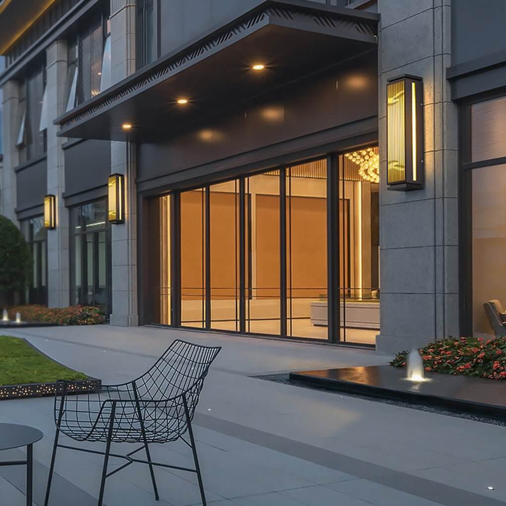 Upgrade your outdoor decor with grille wall light gate unique strip design outdoor wall lamp, energy-efficient and waterproof.