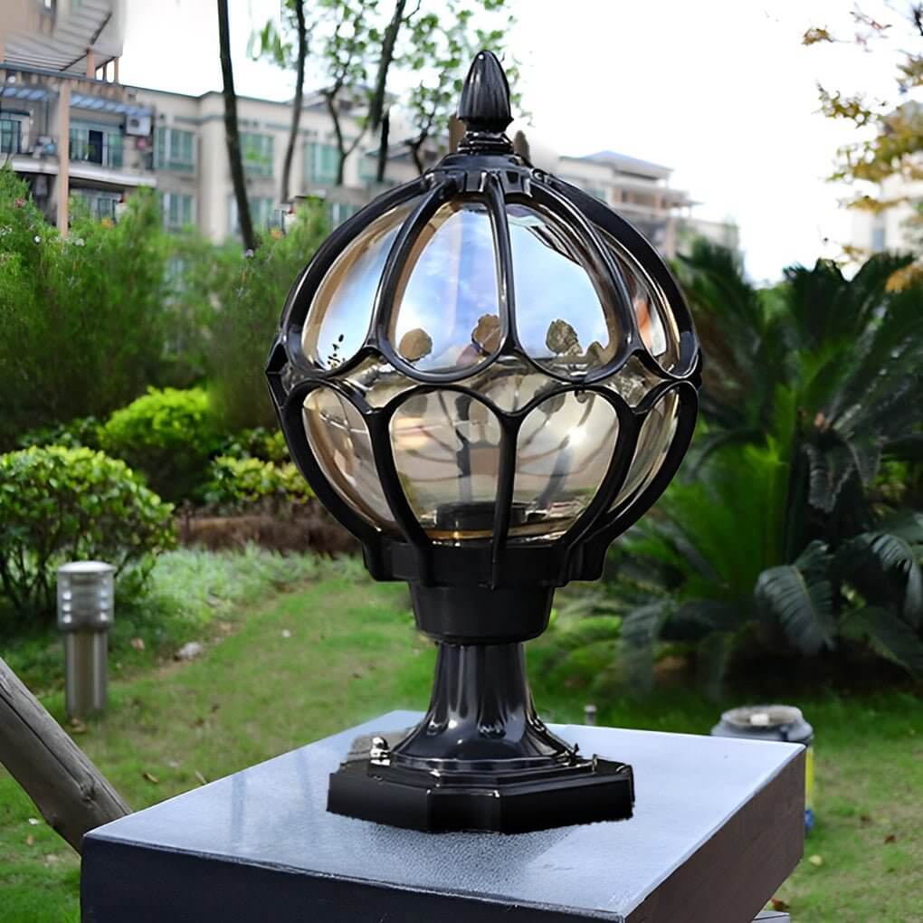 Create a welcoming ambiance with outdoor globe pillar lights glass pier mount post light, combining elegant design and LED efficiency.
