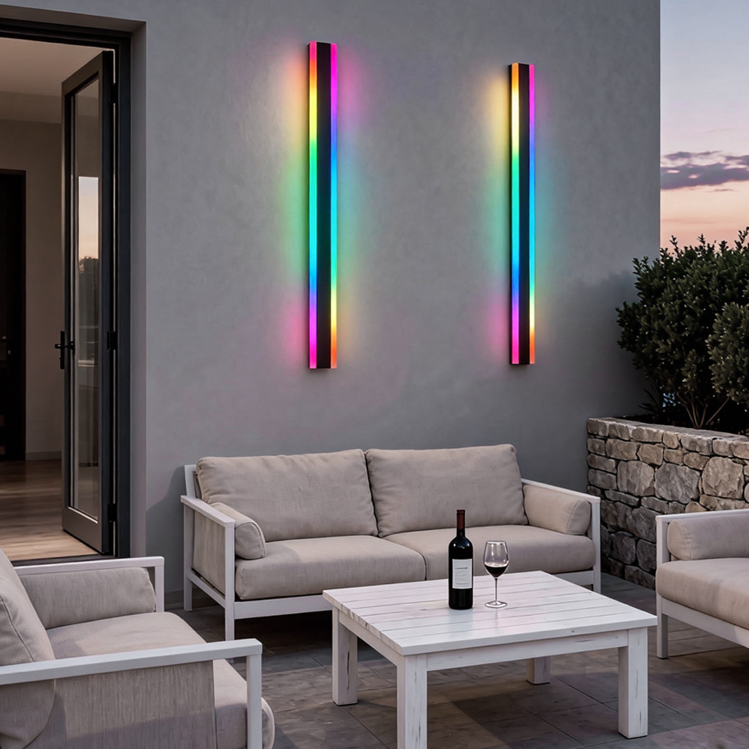 Upgrade your home decor with RGB wall light modern linear waterproof LED metal light, ideal for living rooms, bedrooms, and patios.