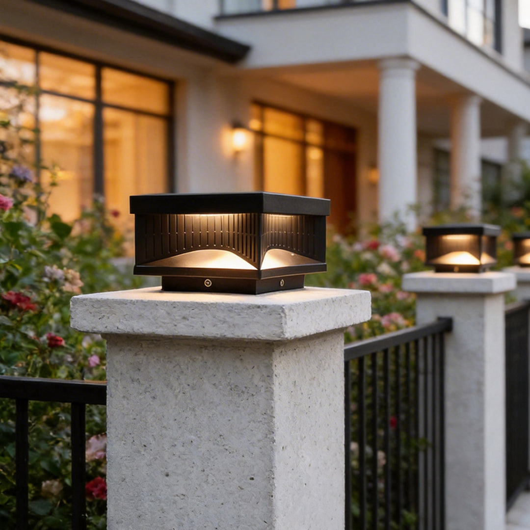 Upgrade outdoor decor with square outdoor pillar lights stripe decorative LED light, combining modern design and durable construction.