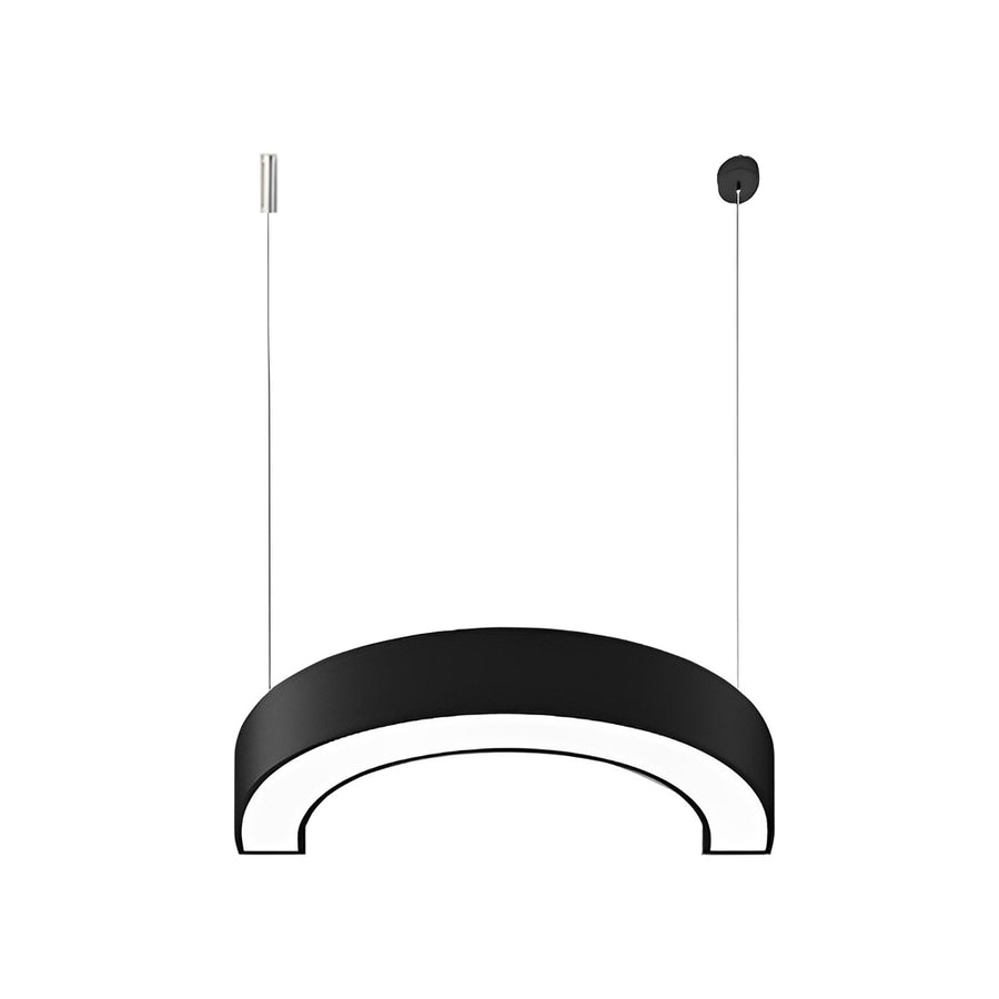 Single C shape pendant light product image on white background for commercial lighting use.