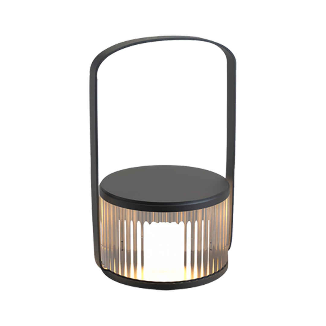 Portable camping LED lanterns featuring a round body with vertical ribbed panels and a curved carrying handle.