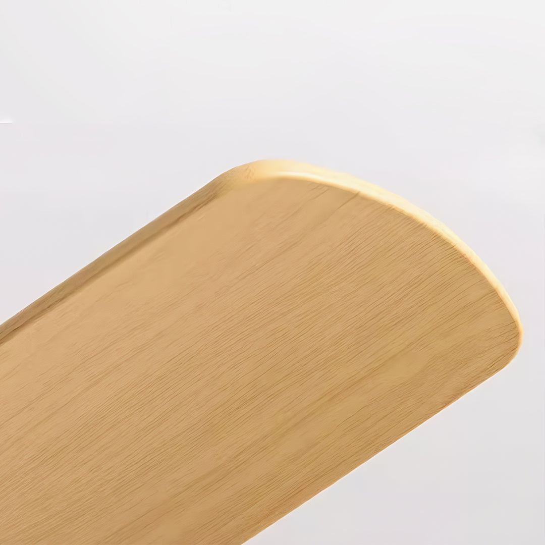 Detailed perspective of ceiling fans with 5 lights showing natural wood grain pattern