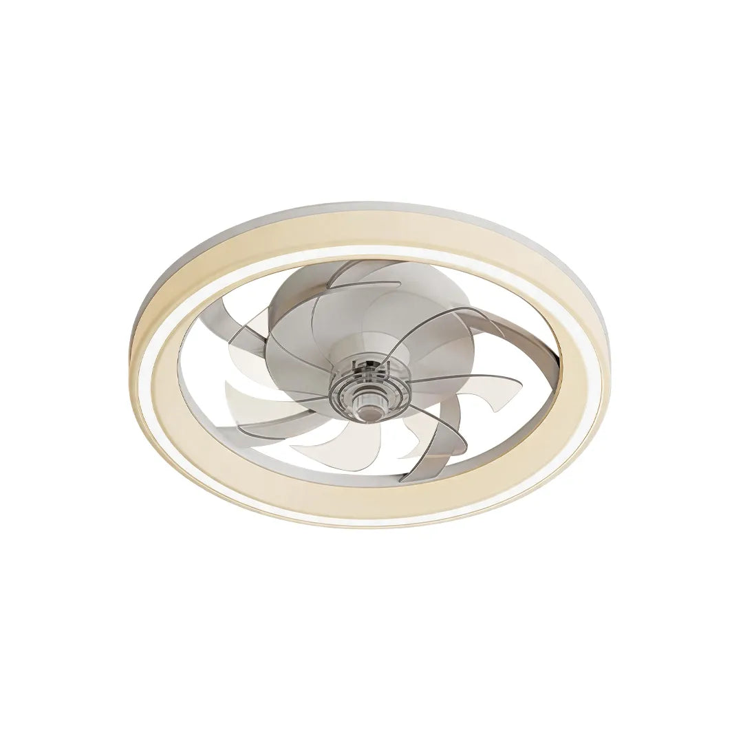Ceiling fans with light fixtures product image showing the round light frame and enclosed fan design.
