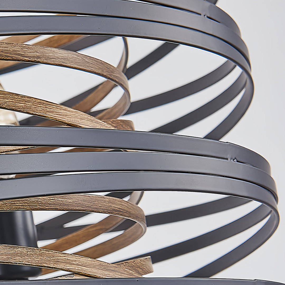 Close-up of a black drum pendant light's ceiling mount, highlighting its sturdy and stylish construction.