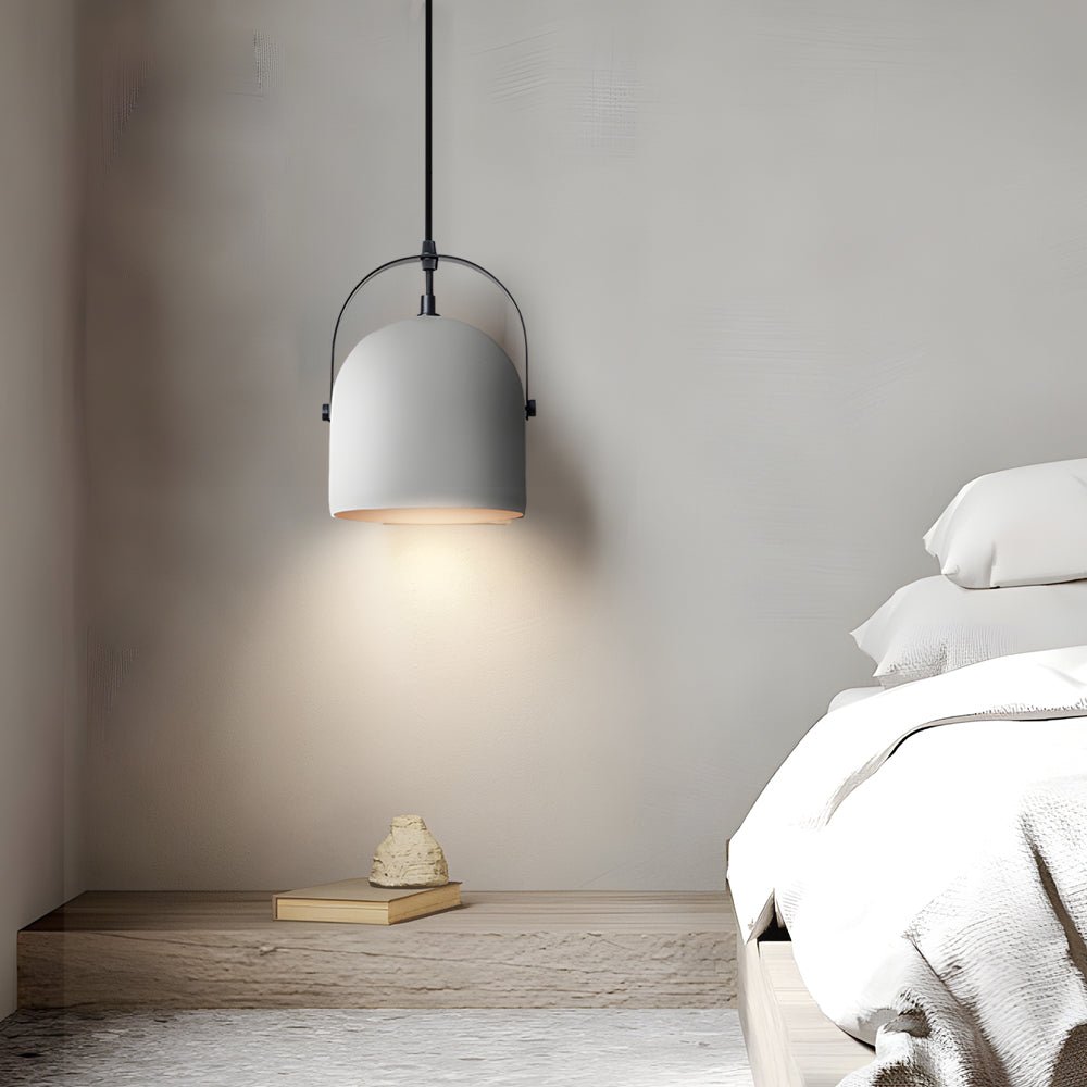 Cement Cylinder Pendant Light 1 - Light Concrete Hanging Light in Gray/White/Black