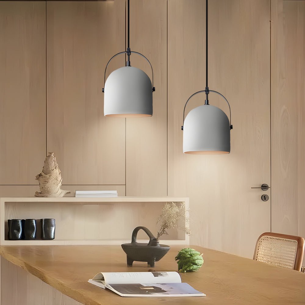 Cement Cylinder Pendant Light 1 - Light Concrete Hanging Light in Gray/White/Black