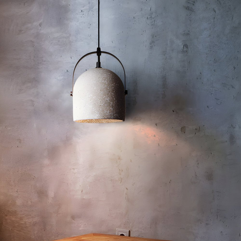 Cement Cylinder Pendant Light 1 - Light Concrete Hanging Light in Gray/White/Black
