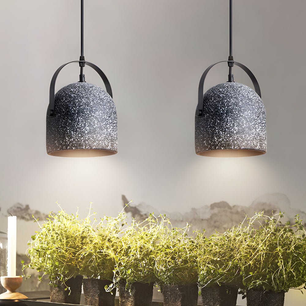 Cement Cylinder Pendant Light 1 - Light Concrete Hanging Light in Gray/White/Black