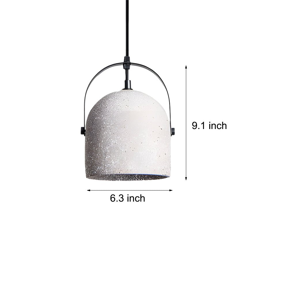 Cement Cylinder Pendant Light 1 - Light Concrete Hanging Light in Gray/White/Black
