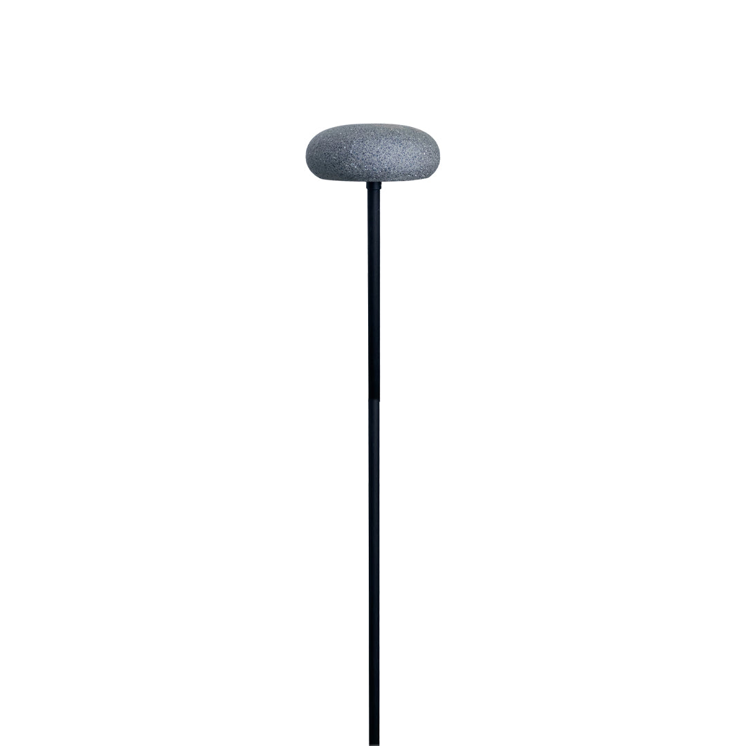 Sleek modern mushroom pathway light in charcoal grey with minimalist outdoor design.