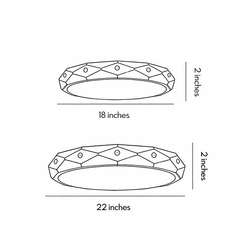 Technical dimension drawing illustrating installation size of a childs ceiling light.