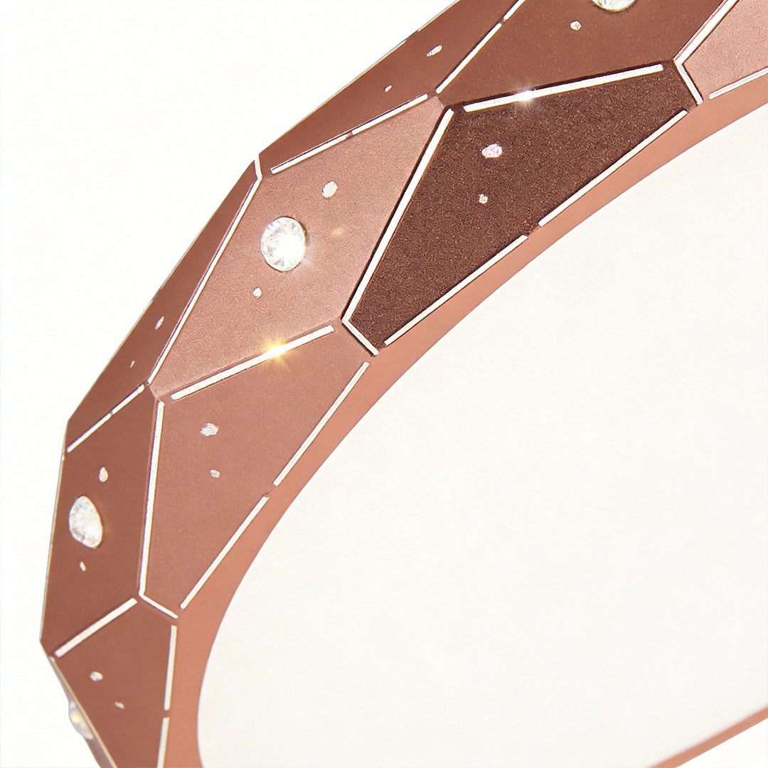 Close-up detail of the decorative frame on a childs ceiling light.