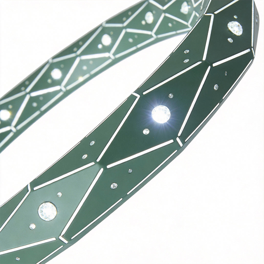 Close-up view of the geometric design detail on a childs ceiling light.