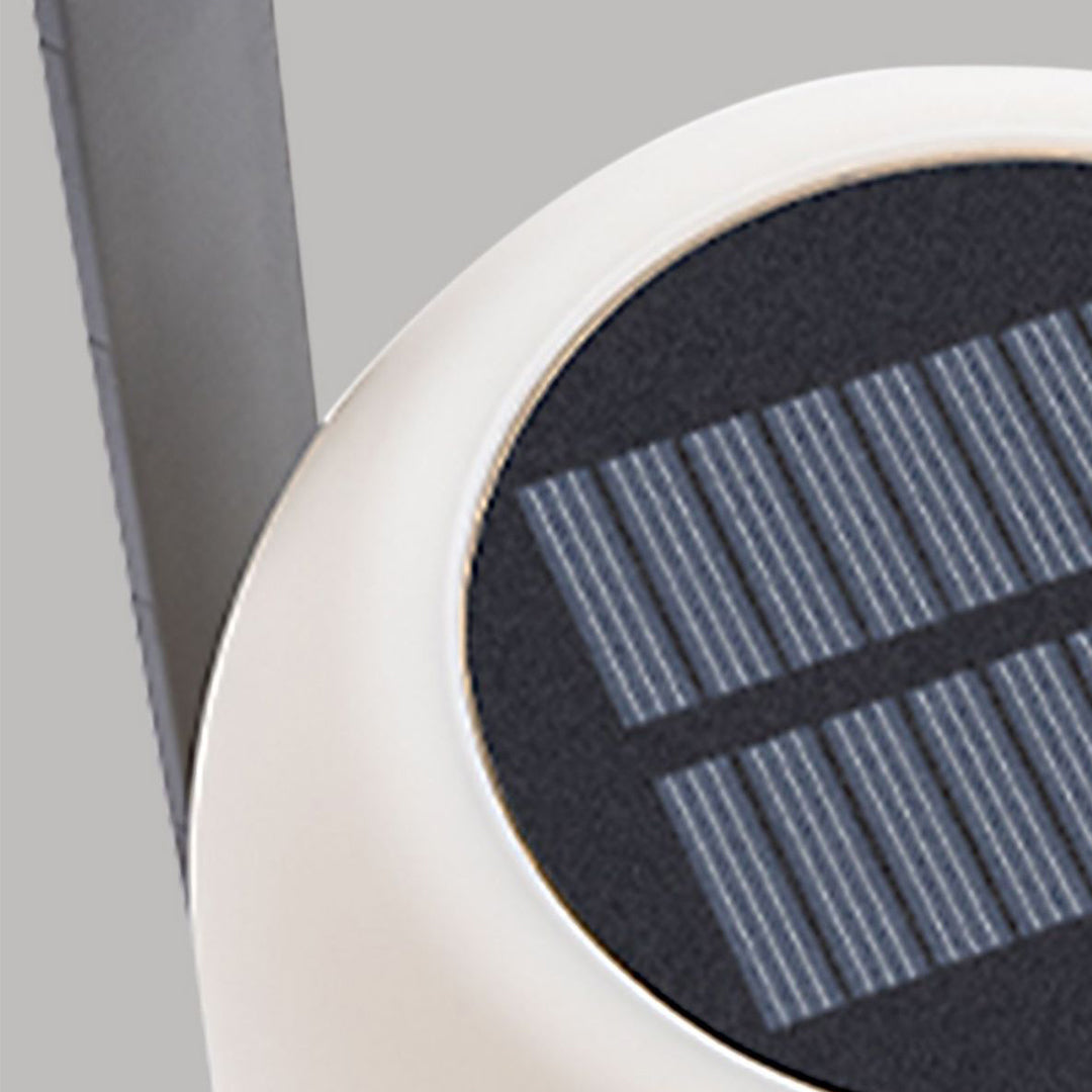 Detailed view of circular solar panel showing photovoltaic cells for renewable energy collection